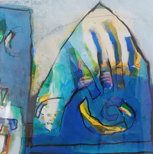 Geert Vrijdag - Groot werk: abstracte compositie kopen? Bied vanaf 200!