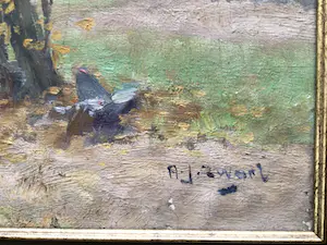 Arie Zwart - Boerderijtje met boerin (moeder) en spelend kind kopen? Bied vanaf 225!