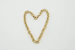 23 - Charmante 14 karaats geel gouden anker of jasseron armband kopen? Bied vanaf 190!