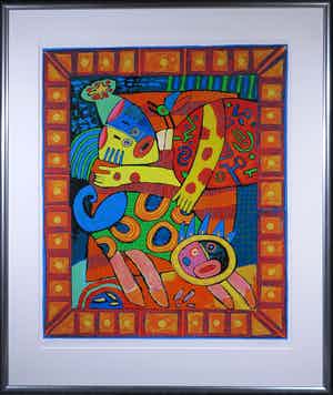 Clemens Briels - Zeefdruk, AT CLUB 501 - Ingelijst (Groot) verkocht voor € 150!