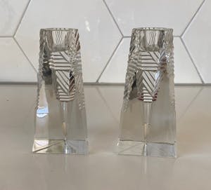 Villeroy en Boch - Twee kristallen Prisma kandelaren kopen? Bied vanaf 1!