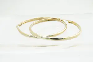 42- Fraaie set 14 karaats geelgouden open "Creolen" oorsieraden - glad afgewerkt kopen? Bied vanaf 140!