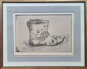 Frans Room - Oude Laarzen - ets - ingelijst kopen? Bied vanaf 1!