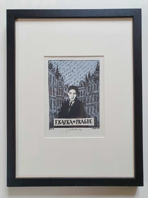 Jiri Votruba - Tweeluik zeefdrukken Franz Kafka in Praag (fraai gelijst) kopen? Bied vanaf 80!