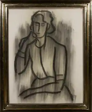 Andre van der Vossen - Pastel op Japans papier, Vrouwportret - Ingelijst verkauft für € 120!