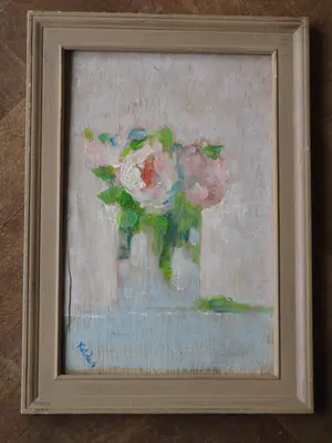 Niet of onleesbaar gesigneerd - Bloemstilleven - Olieverf/paneel kopen? Bied vanaf 1!