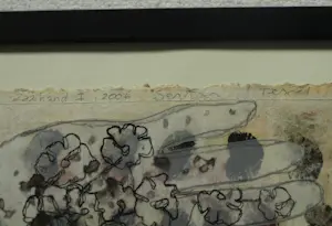 Caroline Serton - Gemengde techniek , ingelijst , Zaaihand I Texel - 2006 kopen? Bied vanaf 50!