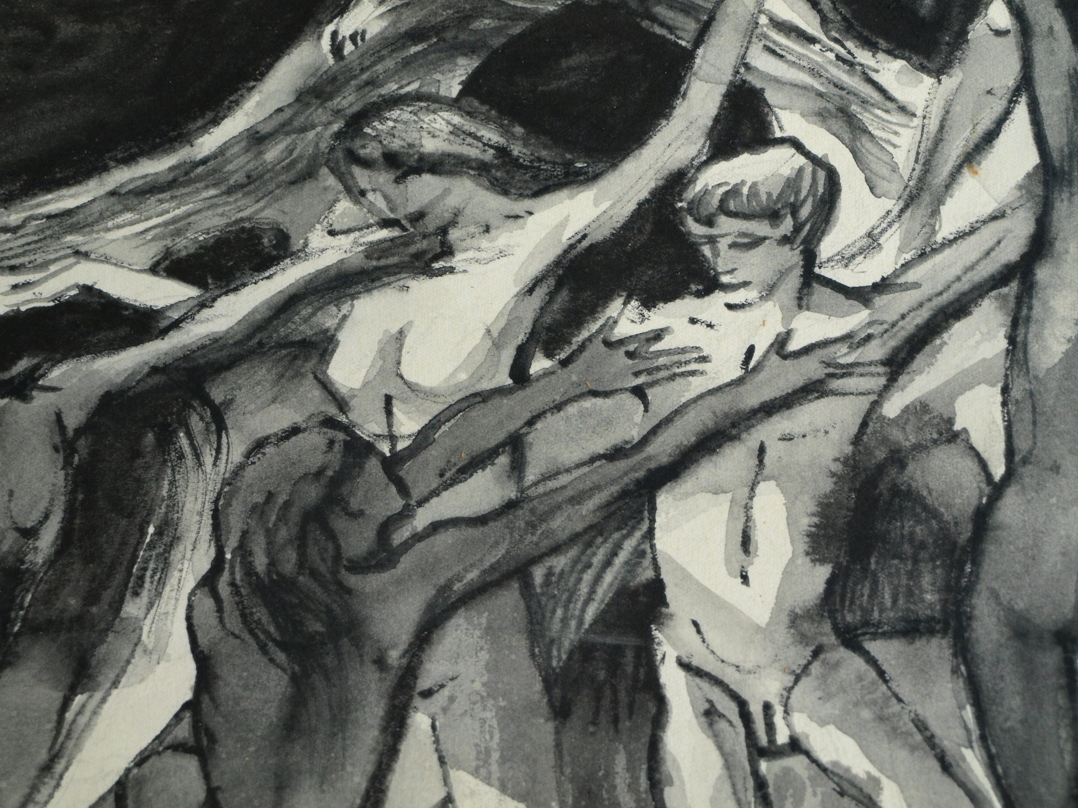 Klaas Pijlman - Pastel en inkt , Naakten – GROOT - ingelijst – 1970 kopen? Bied vanaf 1!