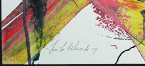 Jan te Wierik - Olieverf op papier, Z.T. Abstracte compositie kopen? Bied vanaf 150!