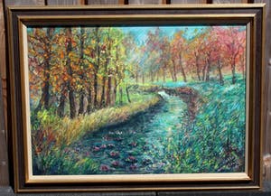 Jan Makkes - olieverf op papier: Achterhoek - 1980 kopen? Bied vanaf 225!