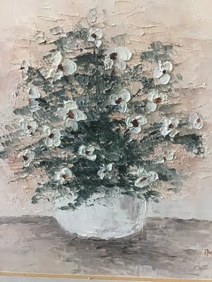 Niet of onleesbaar gesigneerd - Pot met bloemen kopen? Bied vanaf 1!