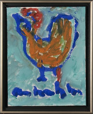 Anton Heyboer - Acryl op doek, Oervogel - Ingelijst kopen? Bied vanaf 200!