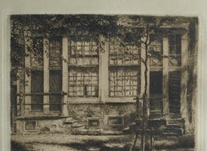 Willem Gerard Hofker - Ingelijste ets , Stadsgezicht – Amsterdam? Den Haag? kopen? Bied vanaf 50!