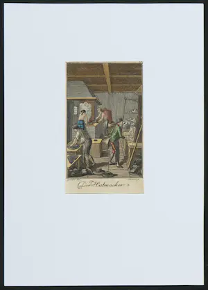 Ambrosius Gabler - Lot van vier handgekleurde kopergravures, Ambachten kopen? Bied vanaf 50!