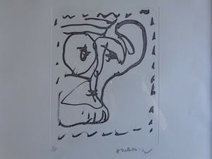 Pierre Alechinsky - COBRA / ZW-W ETS / 51x63cm / KADER / SIG / POEMES / EXEMPLAAR VOOR DICHTER kopen? Bied vanaf 220!