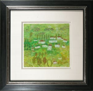 Eugene Brands - Gouache, White village - Ingelijst kopen? Bied vanaf 2200!