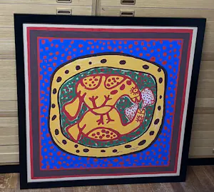 Corneille - Ingelijste Love Birds zeefdruk op canvas - Cobra EA 1/13 kopen? Bied vanaf 1600!