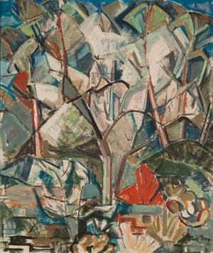 Dirk Trap - Amandelboom - 1961 - olieverf op doek - BKR Schoorl kopen? Bied vanaf 20!