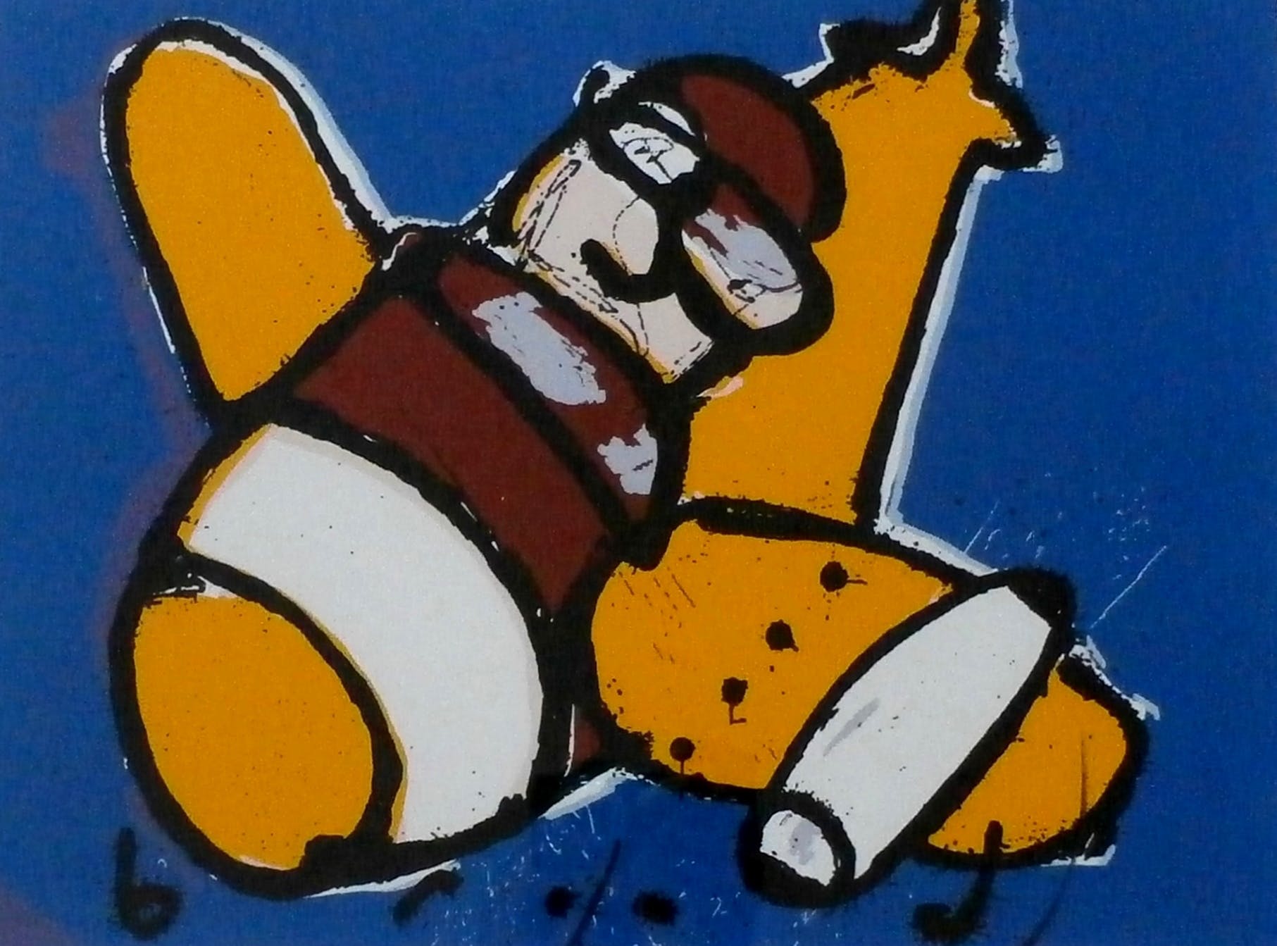 Herman Brood - ingelijste zeefdruk: vliegtuig kopen? Bied vanaf 275!
