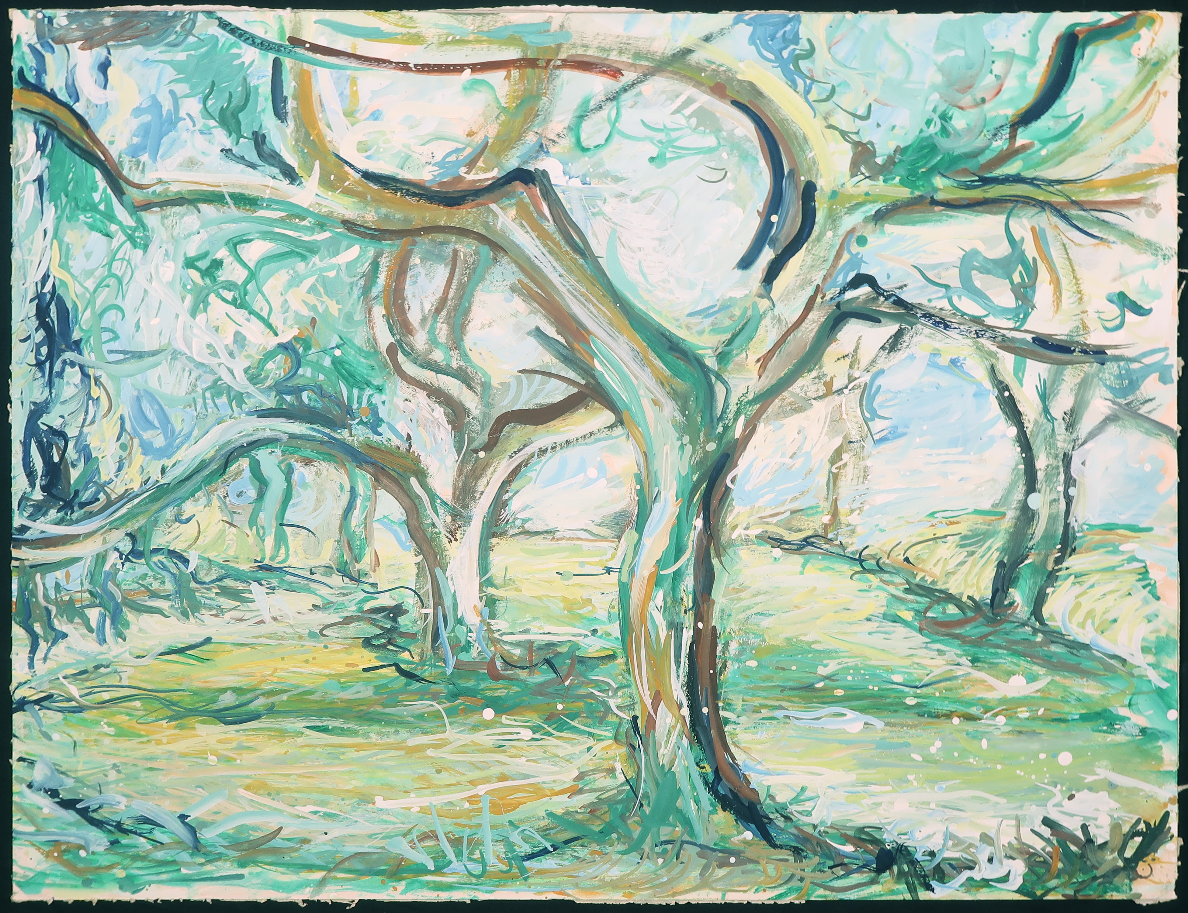 Niet of onleesbaar gesigneerd - Gouache, Bomen kopen? Bied vanaf 1!