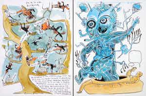 Michiel van de Pol - Inkt en aquarel, Twee striptekeningen verkocht voor € 20!