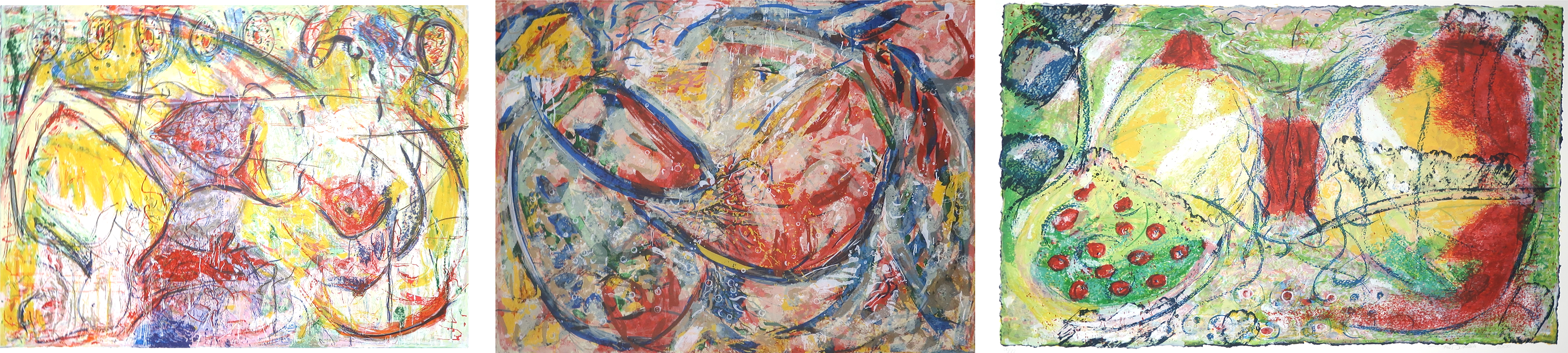 Fons Schobbers - Serie van drie zeefdrukken, Mariënlied (Zeer groot) verkocht voor € 50!