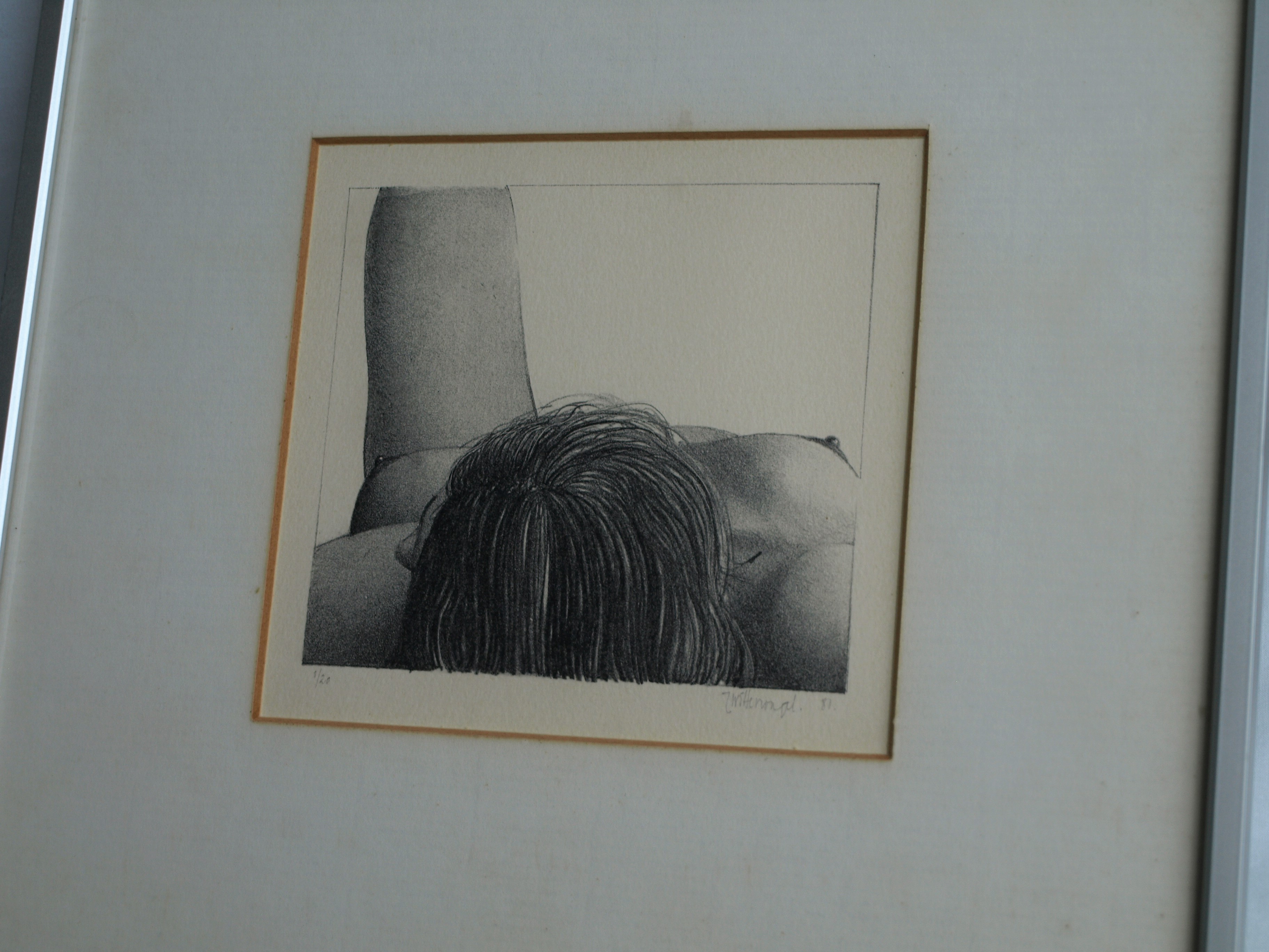 Niet of onleesbaar gesigneerd - Litho, Naakte vrouw – gesigneerd & ingelijst – nr 1/20 - 1981 kopen? Bied vanaf 1!