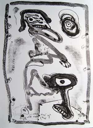 Lucebert - fraaie grote litho - 1988 - oplage XXXV. verkocht voor € 195!