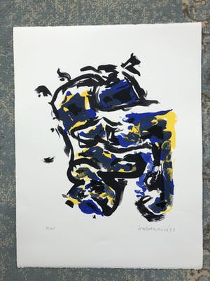 Theo Wolvecamp - Composiitie in blauw en geel kopen? Bied vanaf 195!