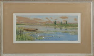 Niet of onleesbaar gesigneerd - Pastel, Landschap - Ingelijst kopen? Bied vanaf 1!