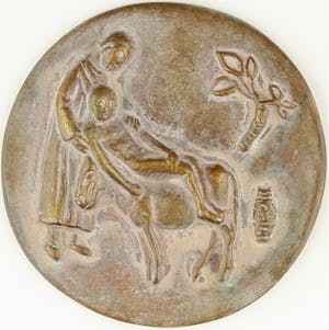 Inka Klinckhard - Bronzen penning: Barmhartige Samaritaan, jaar onbekend kopen? Bied vanaf 125!