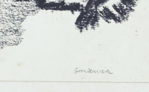 Niet of onleesbaar gesigneerd - Krijttekening, Boten kopen? Bied vanaf 1!