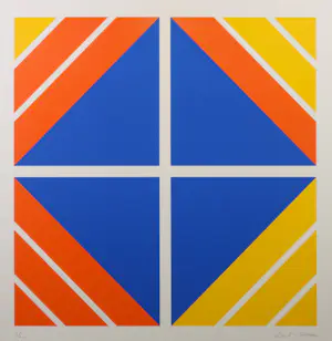 Cyril Lixenberg - Zeefdruk, Geometrische compositie - Ingelijst kopen? Bied vanaf 50!