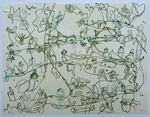 Jan Voss - handgesigneerde kleurenlitho | 'Sans titre' | 1978 (Prent 190 Serie 12B) kaufen? Bieten Sie von 65!