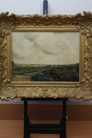 Theo Goedvriend - maroufle (olieverf op doek op paneel) - landschap kopen? Bied vanaf 199!