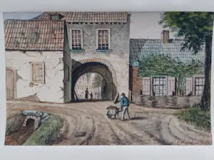 Simon van der Schans - 3 Stadsgezichten. (1881) kopen? Bied vanaf 75!