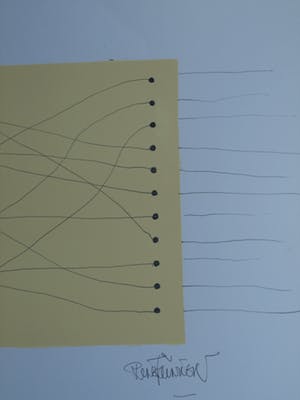 René Klinkers - Gemengde techniek , “4Kant met lijnen I” – gesigneerd kopen? Bied vanaf 25!