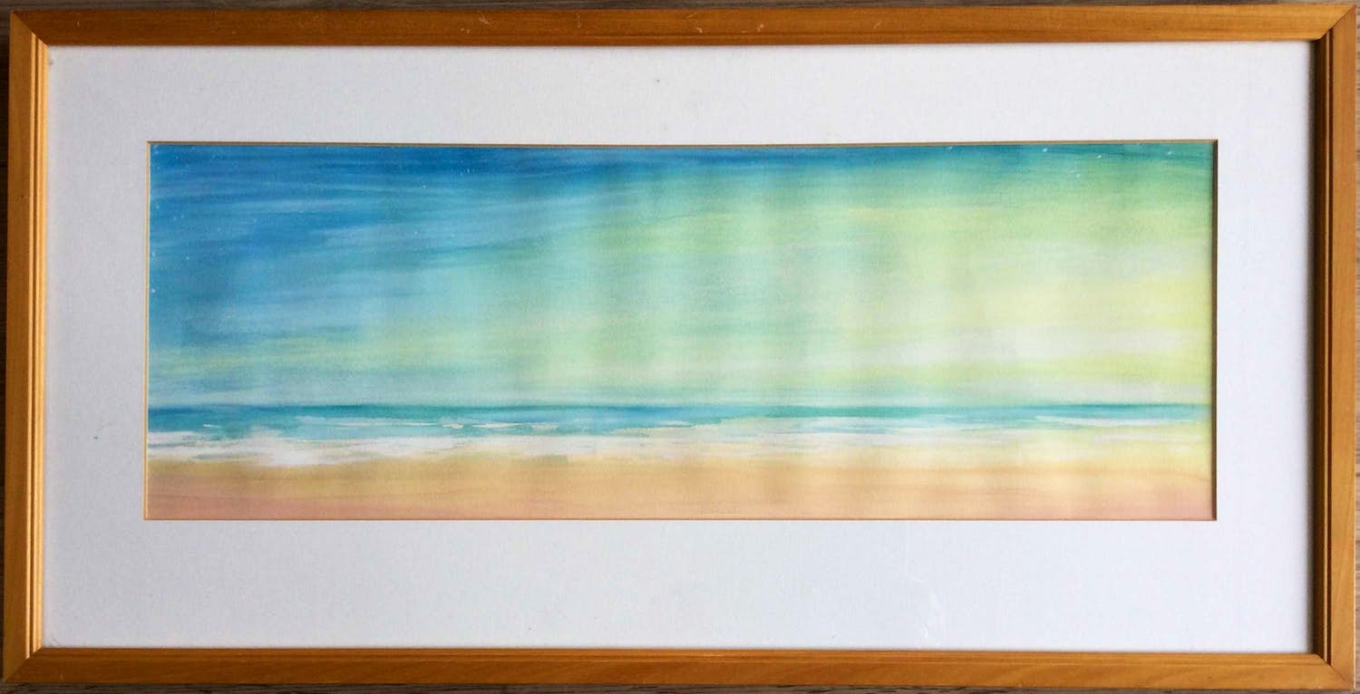 Gerard Rietbergen - "Zelfonderzoek 1" uit: 'n Zee van Licht'| aquarel - ingelijst verkocht voor € 49!