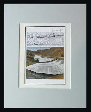 AcheterChristo - "OVER THE RIVER," - Project for the Rio Grande " - handgesigneerd in pptout? Enchérissez de 1!