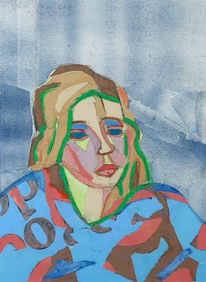 Paul Overhaus - Collage van papier, Portret - Ingelijst kopen? Bied vanaf 1!