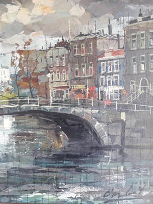 Niet of onleesbaar gesigneerd - Europese stadsgracht. (onleesbaar gesigneerd) kopen? Bied vanaf 10!