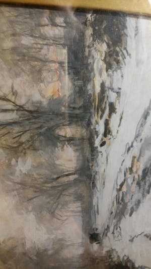 Louis Apol - Winterlandschap met laag staande zon door de bomen kopen? Bied vanaf 850!