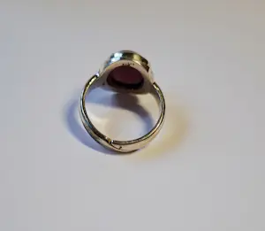 Nieuwe Schitterende  handgemaakte zilveren ring met  ovale echte robijn kopen? Bied vanaf 70!