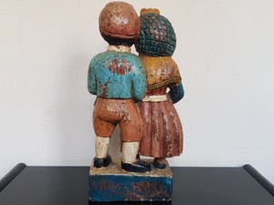 Niet of onleesbaar gesigneerd - Gekleurd houten beeld - Volkskunst kopen? Bied vanaf 1!