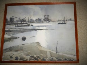 Joop Dam - Aquarel - Sloehaven kopen? Bied vanaf 75!