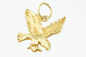 Sierlijke 14 karaats geel-gouden hanger "Adelaar met gespreide vleugels" kopen? Bied vanaf 45!