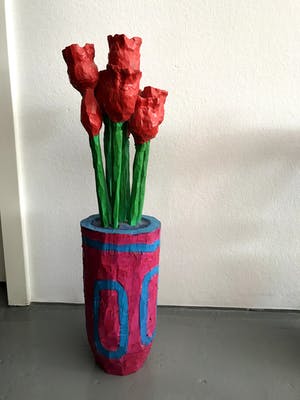 Peter Bastiaanssen - Rode Rozen in Paarse Vaas - Hout kopen? Bied vanaf 1!