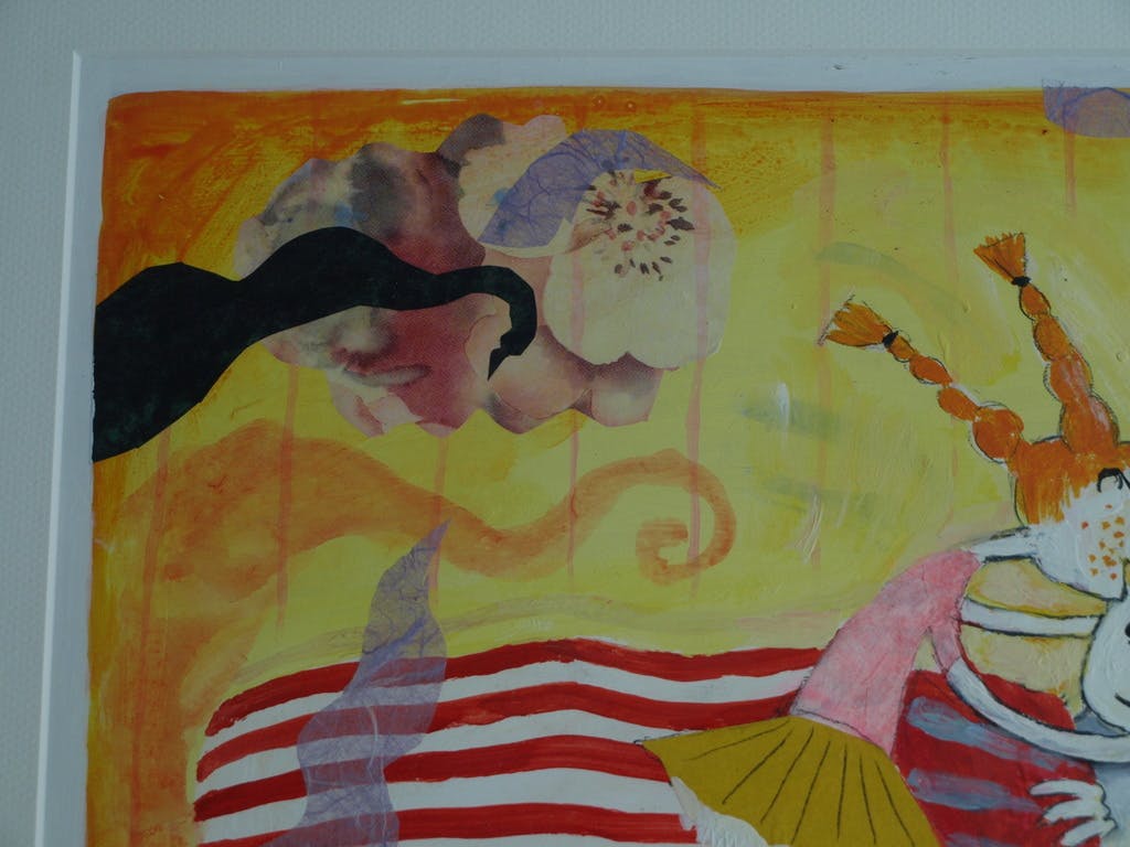 Daan Remmerts de Vries - Acryl en collage , Het leven is raar 14 – Ingelijst-1997 kopen? Bied vanaf 40!