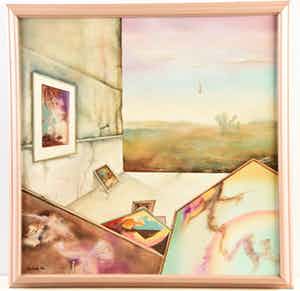 Johannes Garst - Surrealistische voorstelling met schilderijen verkocht voor € 40!