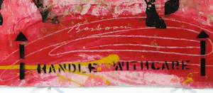 Buy Leon Bosboom - Uniek werk op papier met epoxy op dibond, Handle with care? Bid from 100!